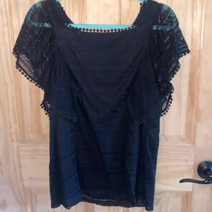 Black lace blouse